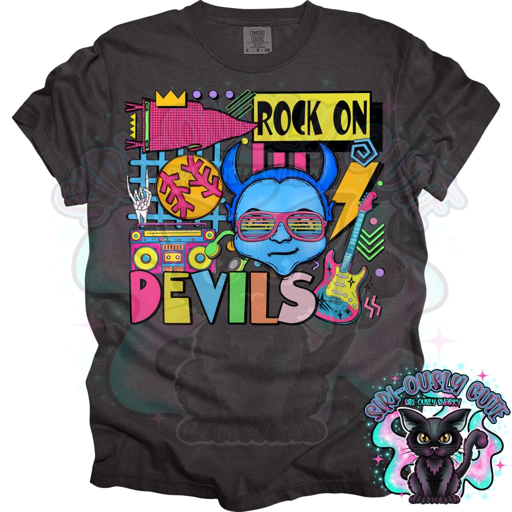 90S Rock On Blue Devils Softball Mascot