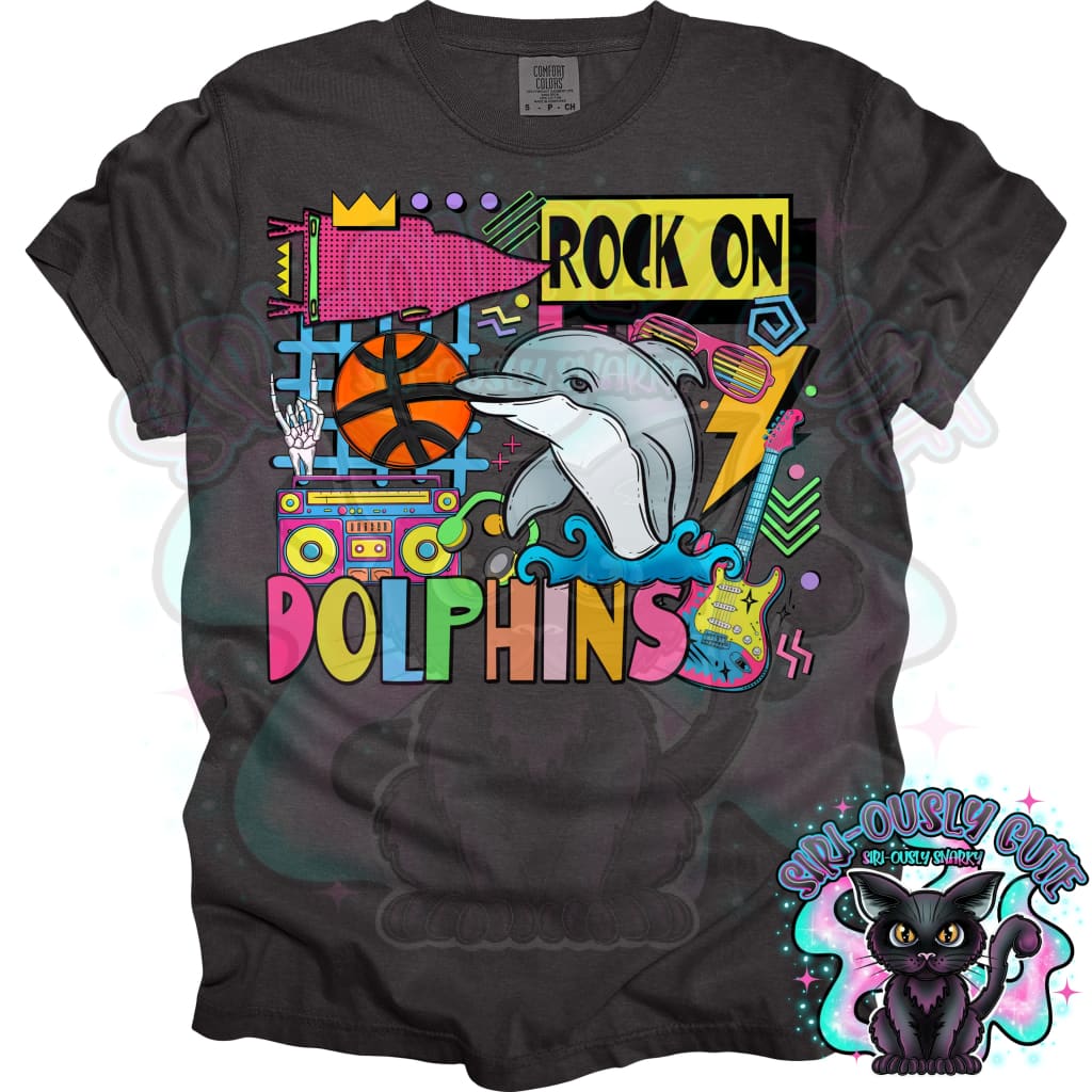 90S Rock On Dolphins Basketball Mascot
