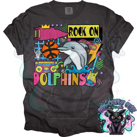 90S Rock On Dolphins Basketball Mascot