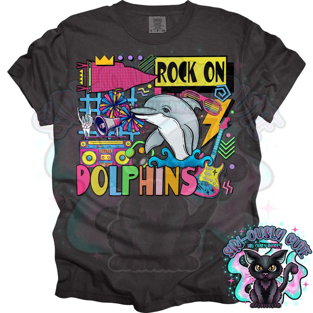 90S Rock On Dolphins Cheer Mascot