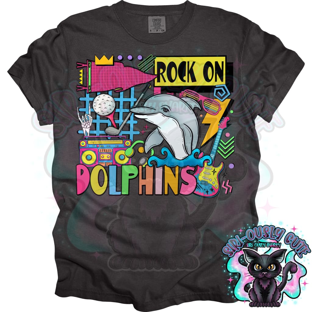 90S Rock On Dolphins Golf Mascot