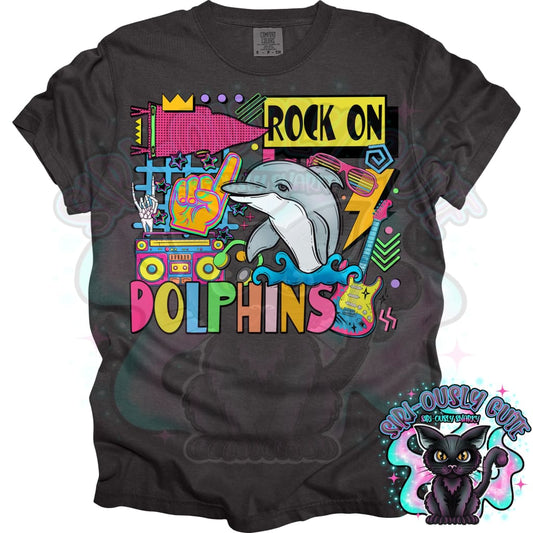 90S Rock On Dolphins Mascot