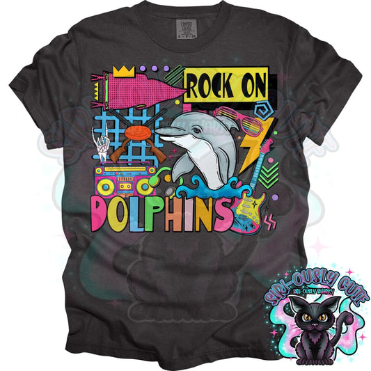90S Rock On Dolphins Shooting Mascot
