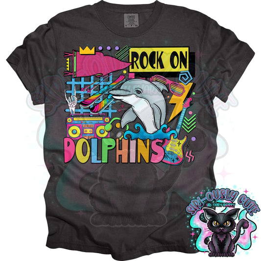 90S Rock On Dolphins Skiing Mascot