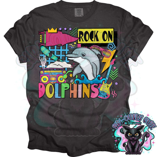90S Rock On Dolphins Snowboarding Mascot