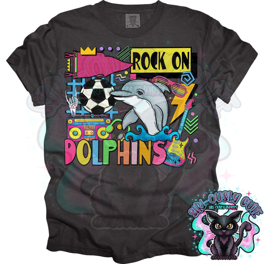 90S Rock On Dolphins Soccer Mascot