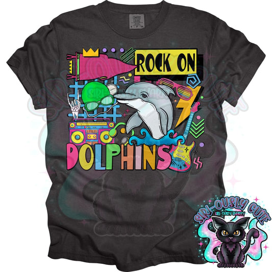 90S Rock On Dolphins Swim Mascot