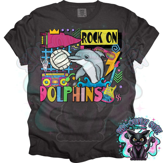 90S Rock On Dolphins Volleyball Mascot