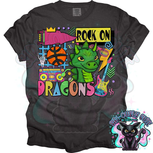 90S Rock On Dragons Basketball Mascot