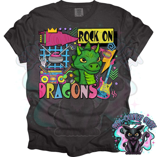 90S Rock On Dragons Curling Mascot