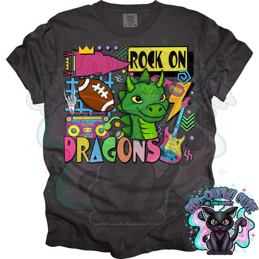 90S Rock On Dragons Football Mascot