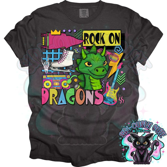 90S Rock On Dragons Ice Skate Mascot