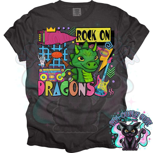 90S Rock On Dragons Shooting Mascot
