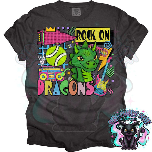 90S Rock On Dragons Tennis Mascot