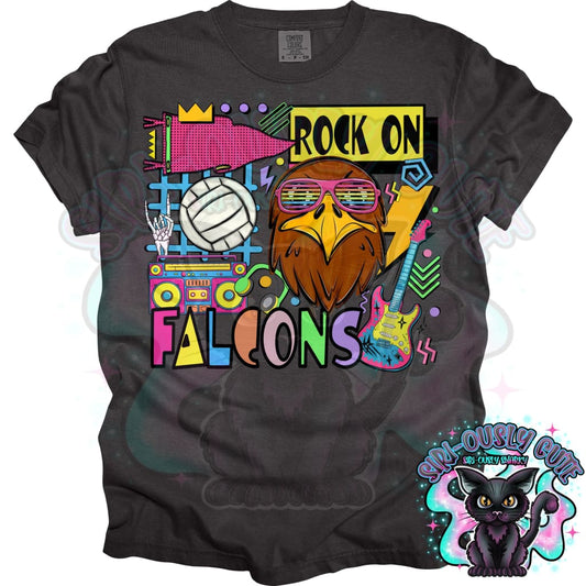 90S Rock On Falcons Volleyball Mascot