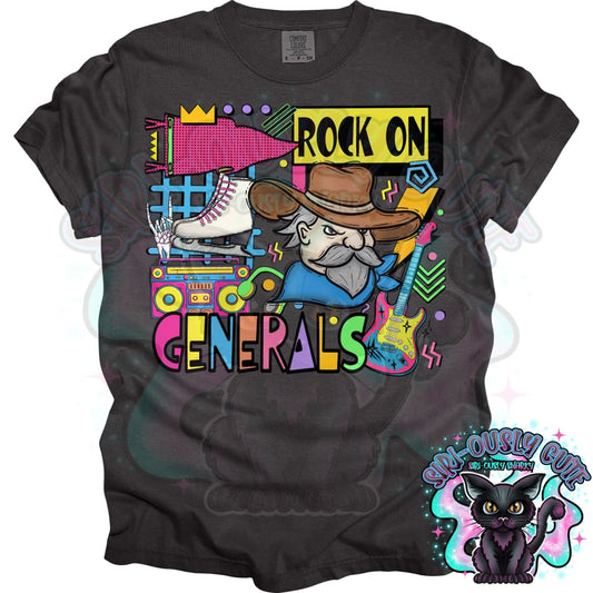 90S Rock On Generals Ice Skates Mascot
