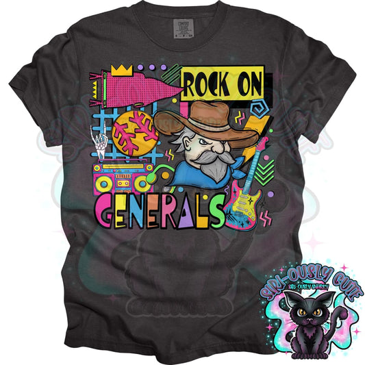 90S Rock On Generals Softball Mascot