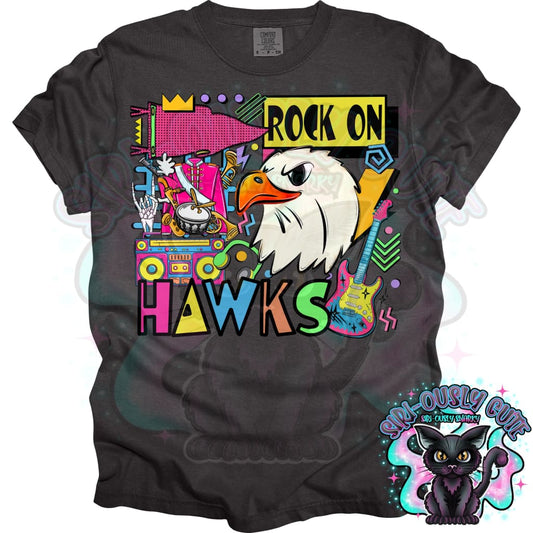 90S Rock On Hawks 2 Marching Band Mascot