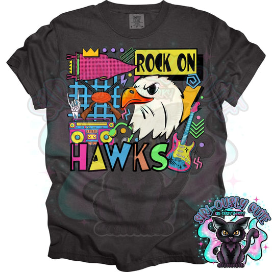 90S Rock On Hawks 2 Shooting Mascot