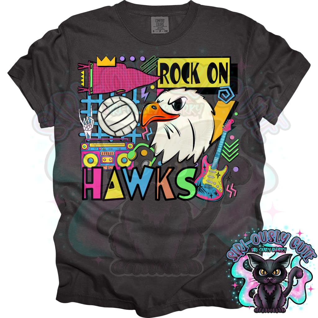 90S Rock On Hawks 2 Volleyball Mascot