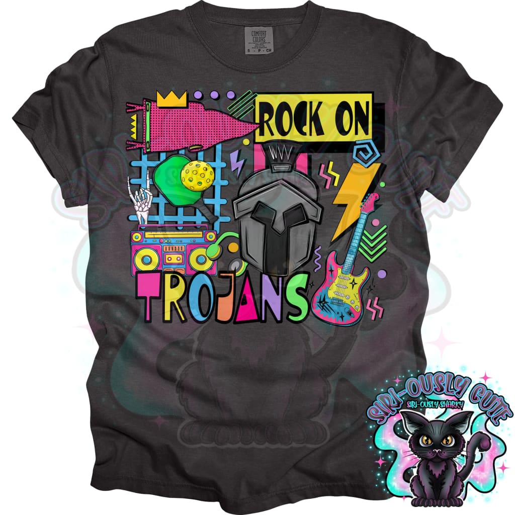 90S Rock On Trojans Pickleball Mascot