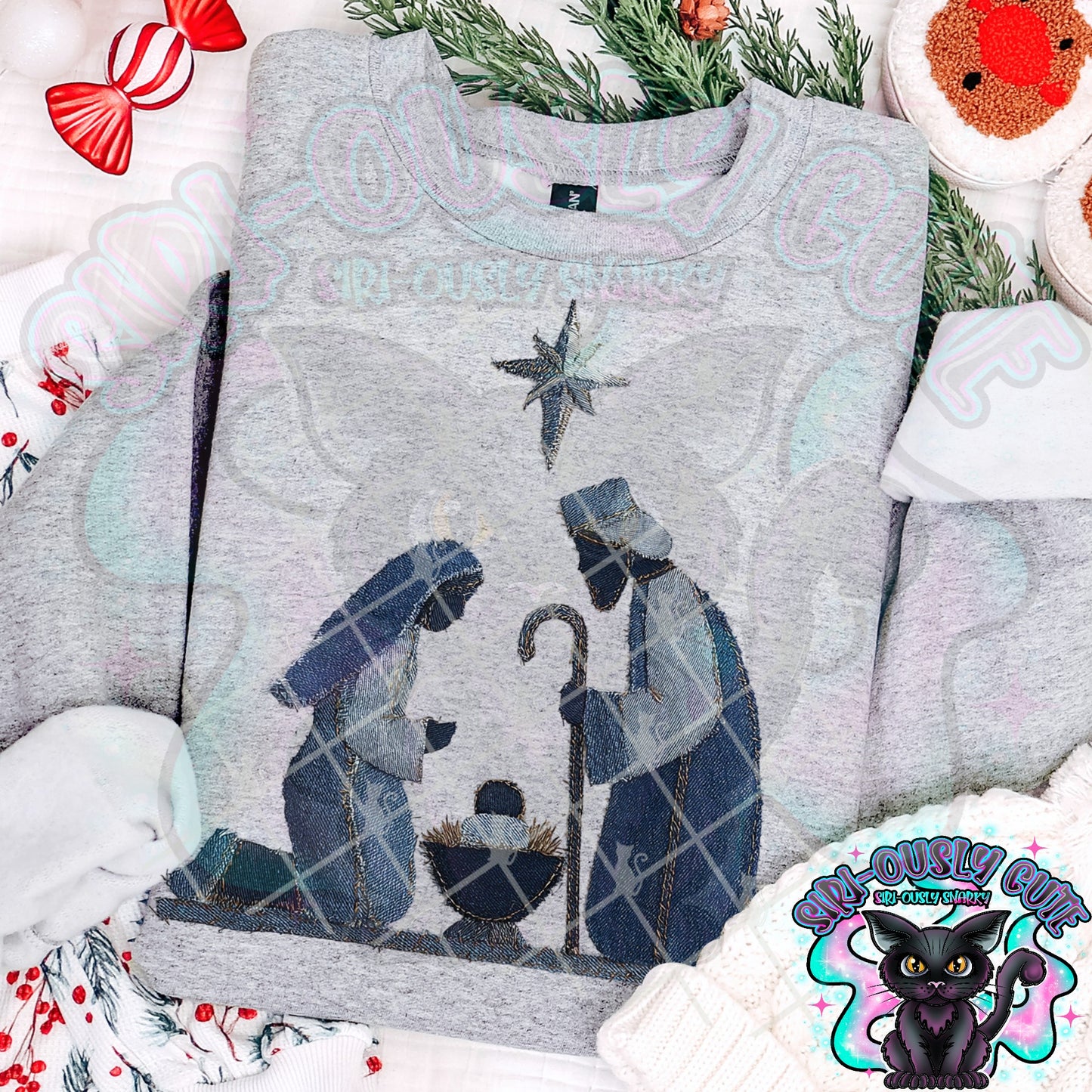 Denim Patchwork Nativity Scene