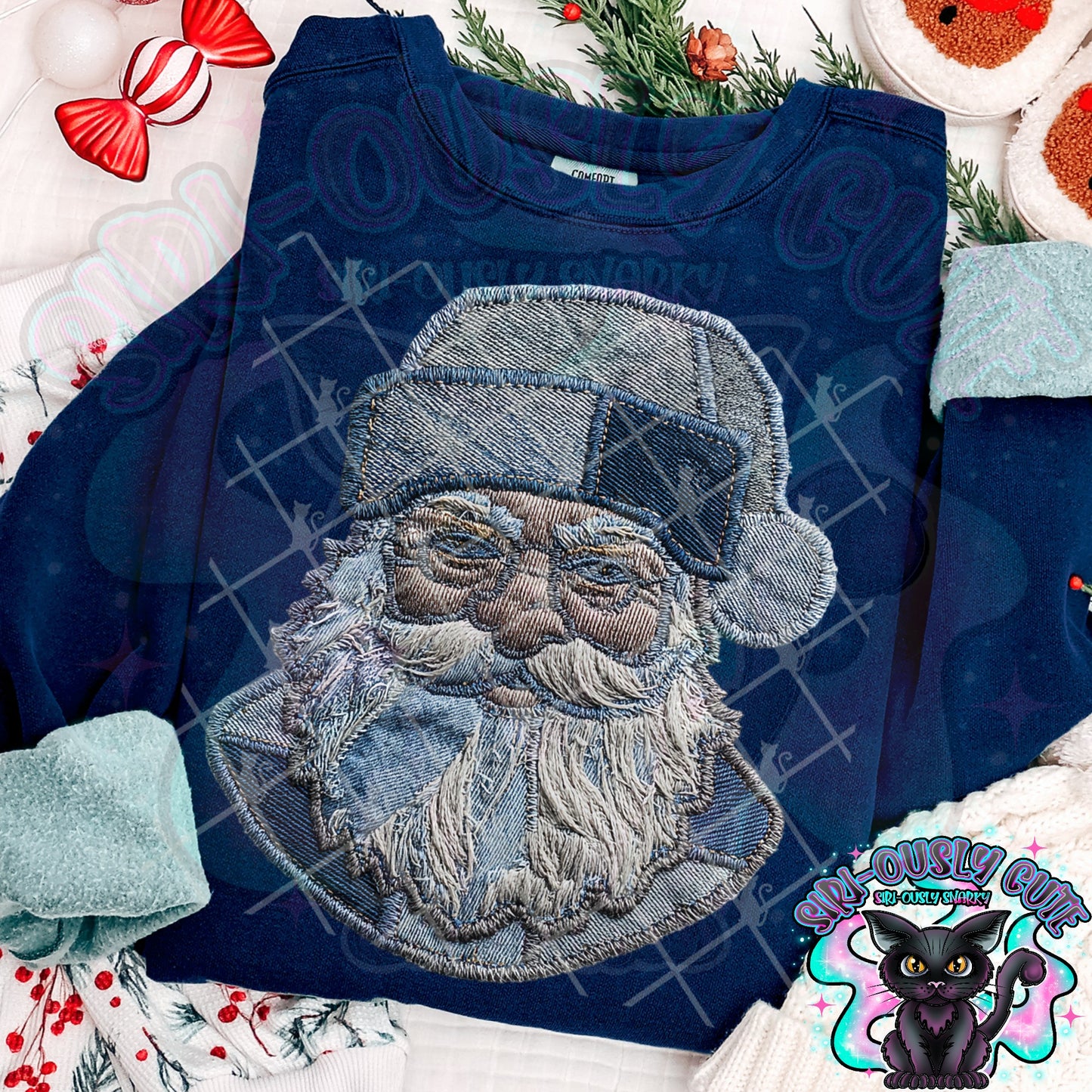 Denim Patchwork Santa