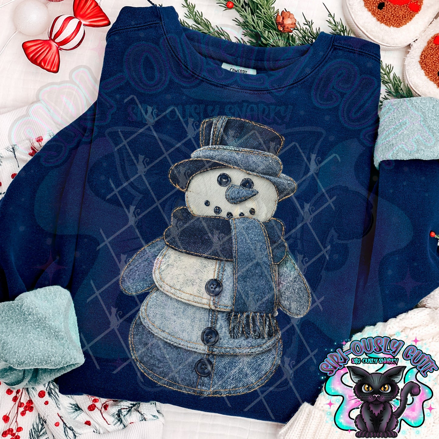 Denim Patchwork Snowman