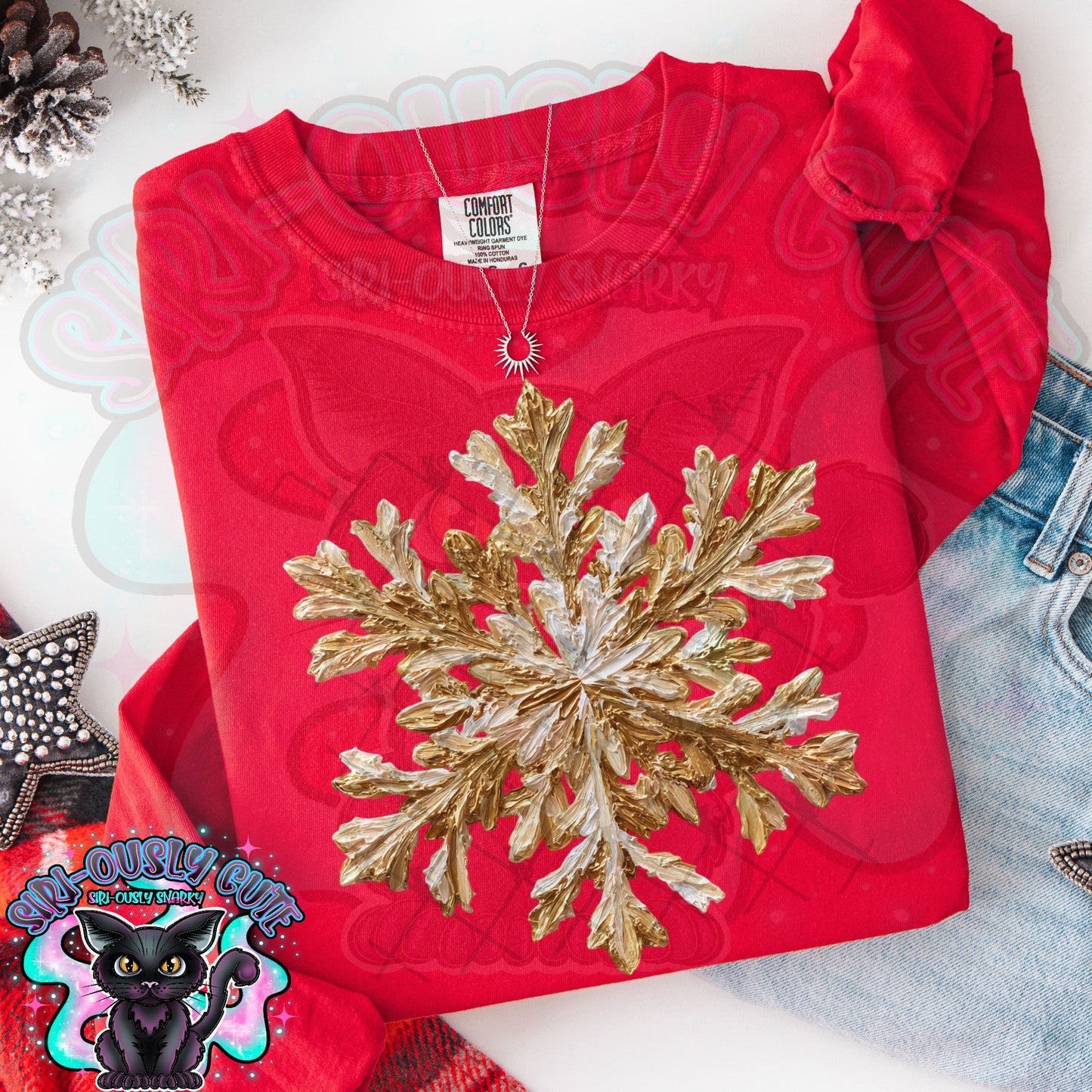 Hand Painted Gold Snowflake