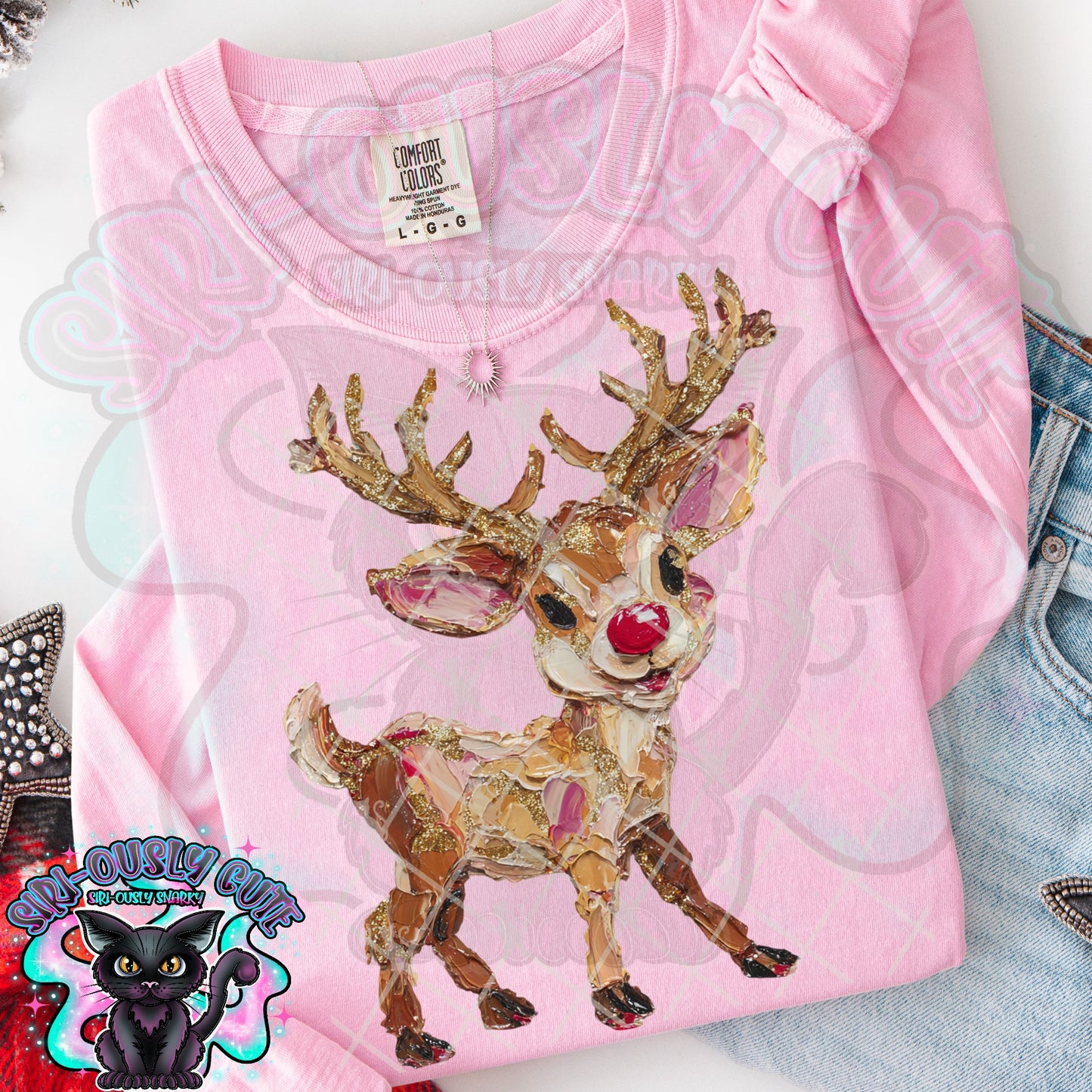 Hand Painted Red Nose Reindeer