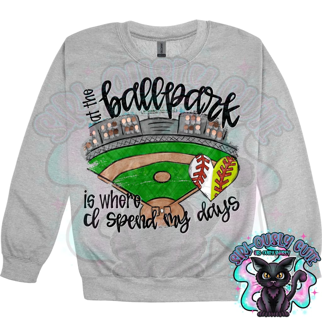 At The Ballpark Is Where I Spend My Days Baseball Softball Black Mascot
