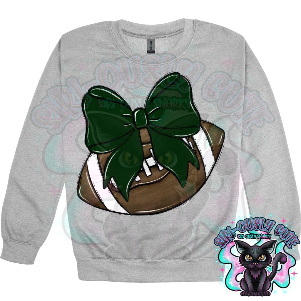 Balls and Bows Football Dark Green Mascot