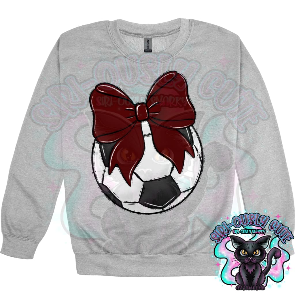 Balls and Bows Soccer Maroon Mascot