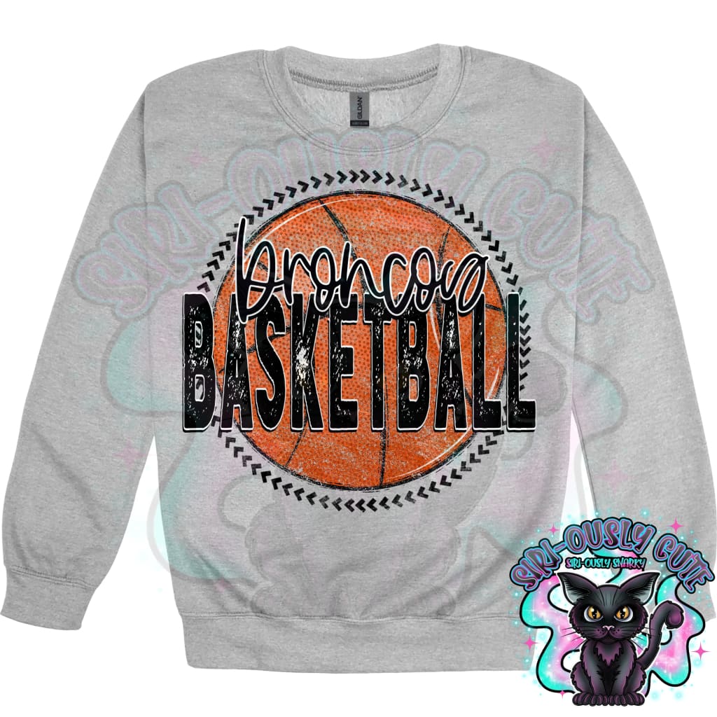 Basketball Grunge Circle Broncos Mascot