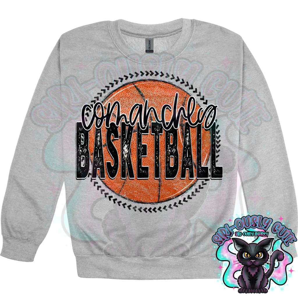Basketball Grunge Circle Comanches Mascot