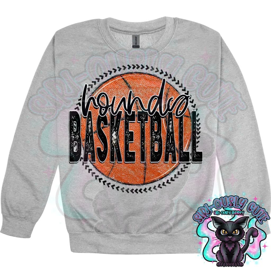 Basketball Grunge Circle Hounds Mascot