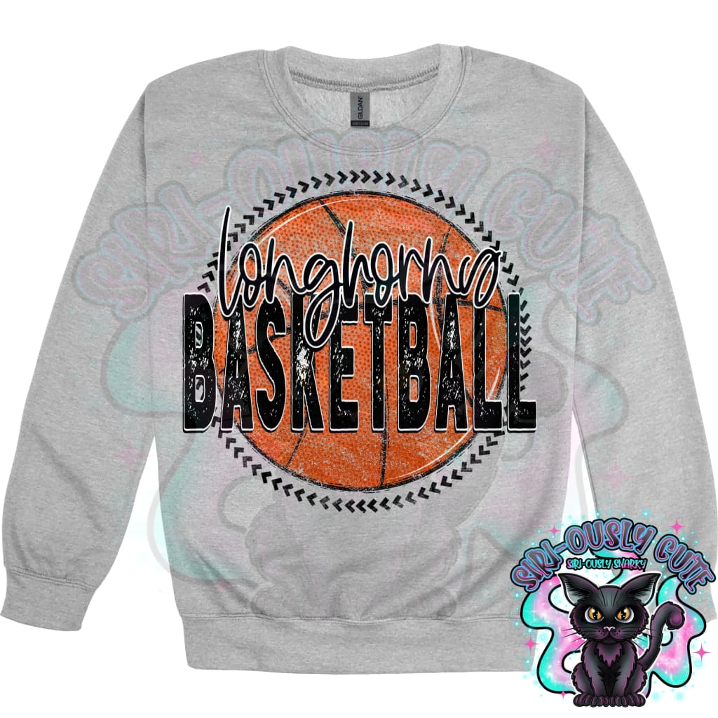 Basketball Grunge Circle Longhorns Mascot