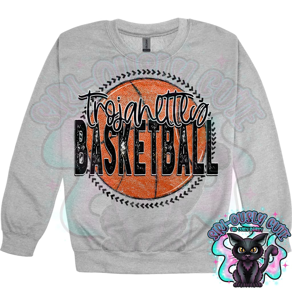 Basketball Grunge Circle Trojanettes Mascot