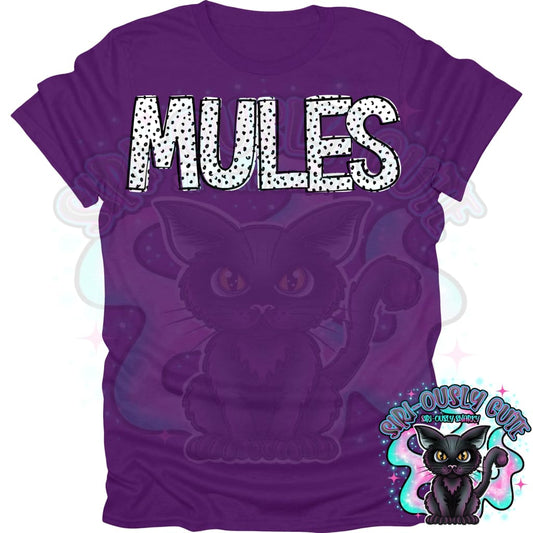 Black Dottie Loo Mules Mascot