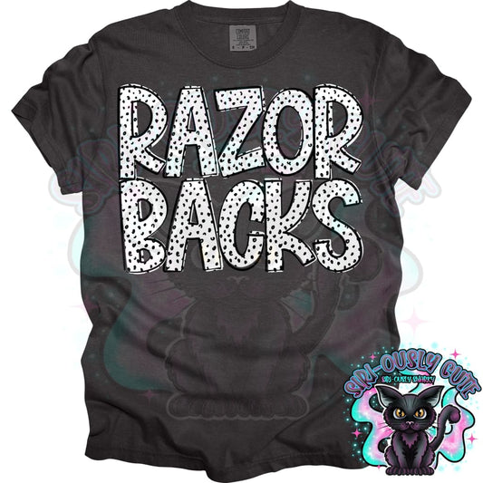 Black Dottie Loo Razorbacks Mascot