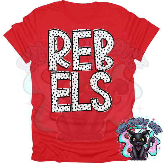 Black Dottie Loo Rebels Mascot