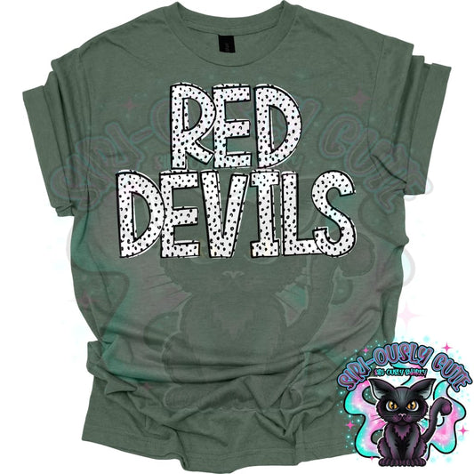 Black Dottie Loo red devils Mascot