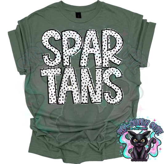 Black Dottie Loo Spartans Mascot