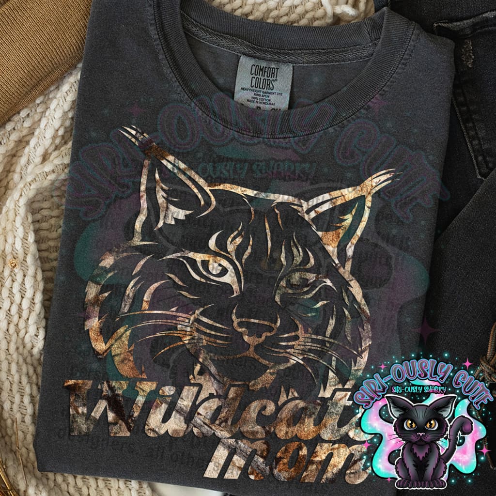 Camo Outline Mascot - Wildcats Mom Mascot