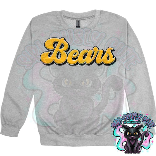 Faux 3D Puff Bears Athletic Gold Mascot