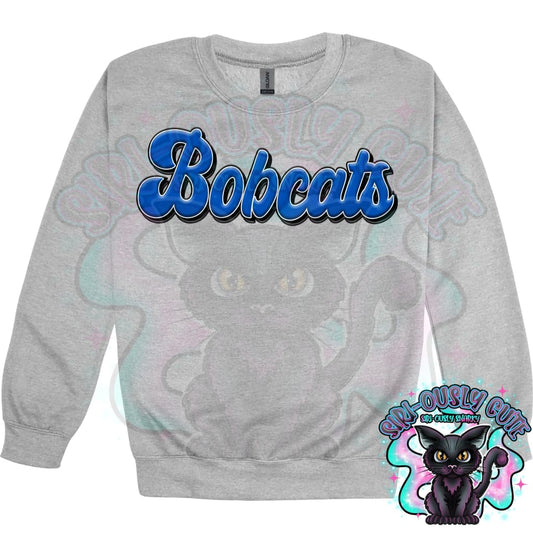 Faux 3D Puff Bobcats Royal Mascot