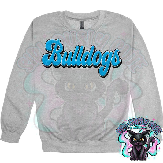 Faux 3D Puff Bulldogs Columbia Blue Mascot