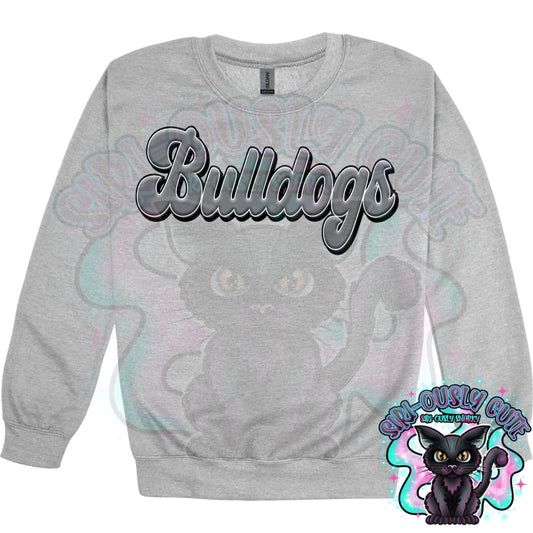 Faux 3D Puff Bulldogs Gray Mascot