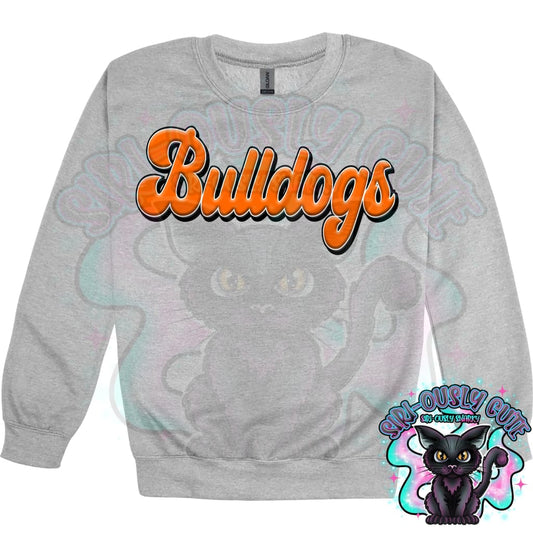 Faux 3D Puff Bulldogs Orange Mascot