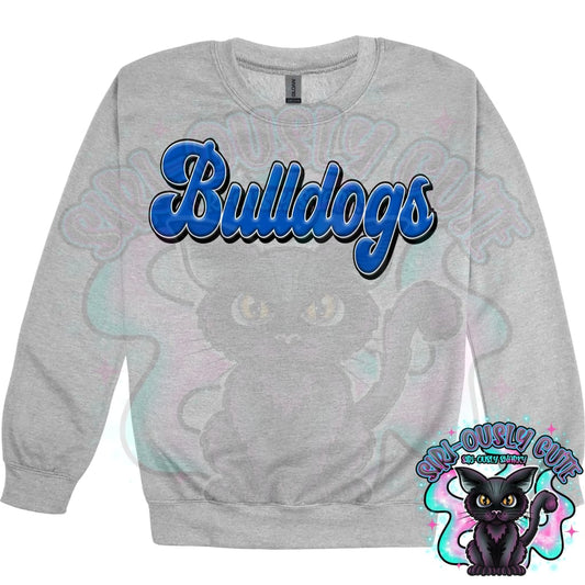 Faux 3D Puff Bulldogs Royal Blue Mascot